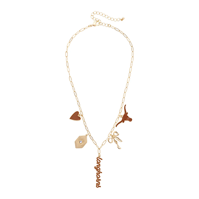 Texas Longhorns Paper Clip Charm Necklace